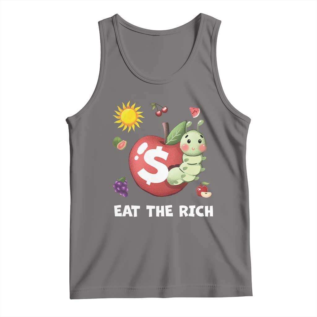 Funny Eat The Rich Tank Top Hungry Caterpillar Fruit Social Activist TS11 Deep Heather Print Your Wear