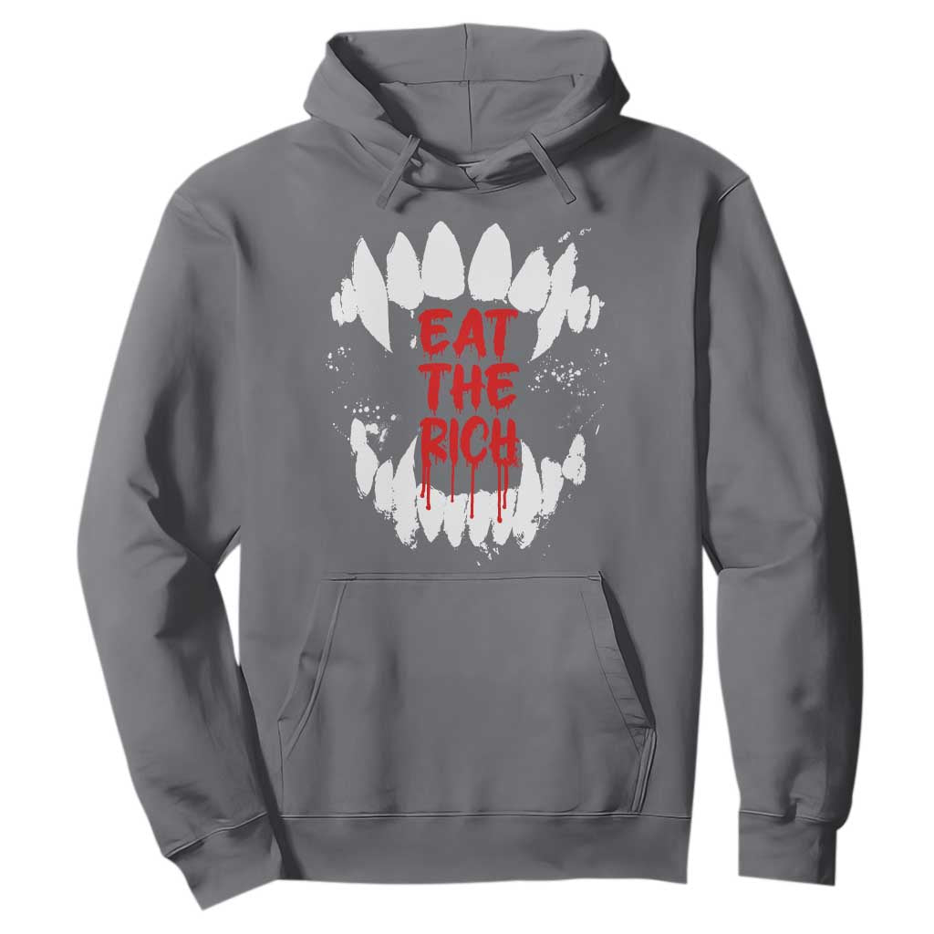 Eat The Rich Hoodie Vamp Fangs Social Activist TS11 Charcoal Print Your Wear