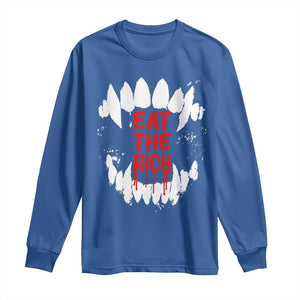 Eat The Rich Long Sleeve Shirt Vamp Fangs Social Activist TS11 Royal Blue Print Your Wear