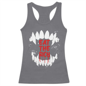 Eat The Rich Racerback Tank Top Vamp Fangs Social Activist TS11 Charcoal Print Your Wear