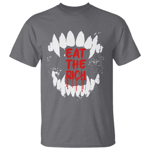 Eat The Rich T Shirt Vamp Fangs Social Activist TS11 Charcoal Print Your Wear