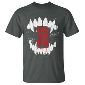 Eat The Rich T Shirt Vamp Fangs Social Activist TS11 Dark Heather Print Your Wear