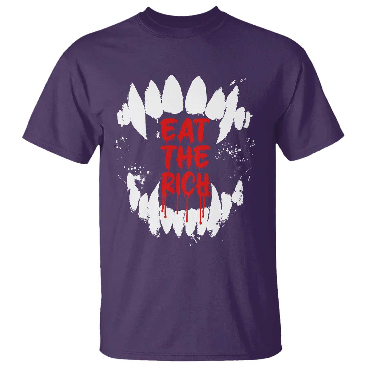 Eat The Rich T Shirt Vamp Fangs Social Activist TS11 Purple Print Your Wear