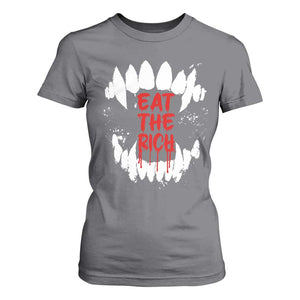 Eat The Rich T Shirt For Women Vamp Fangs Social Activist TS11 Charcoal Print Your Wear