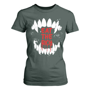 Eat The Rich T Shirt For Women Vamp Fangs Social Activist TS11 Dark Forest Green Print Your Wear
