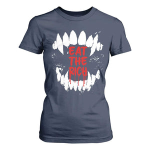 Eat The Rich T Shirt For Women Vamp Fangs Social Activist TS11 Navy Print Your Wear