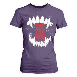 Eat The Rich T Shirt For Women Vamp Fangs Social Activist TS11 Purple Print Your Wear