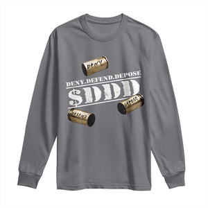 Deny Defend Depose Long Sleeve Shirt $DDD Vintage Bronze Bullet Shells TS11 Charcoal Print Your Wear