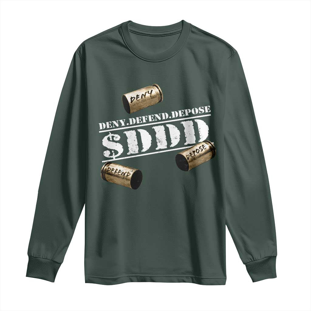 Deny Defend Depose Long Sleeve Shirt $DDD Vintage Bronze Bullet Shells TS11 Dark Forest Green Print Your Wear