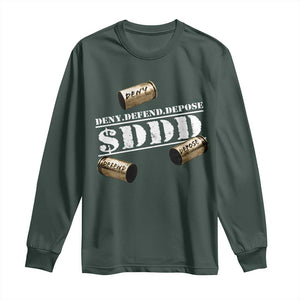Deny Defend Depose Long Sleeve Shirt $DDD Vintage Bronze Bullet Shells TS11 Dark Forest Green Print Your Wear