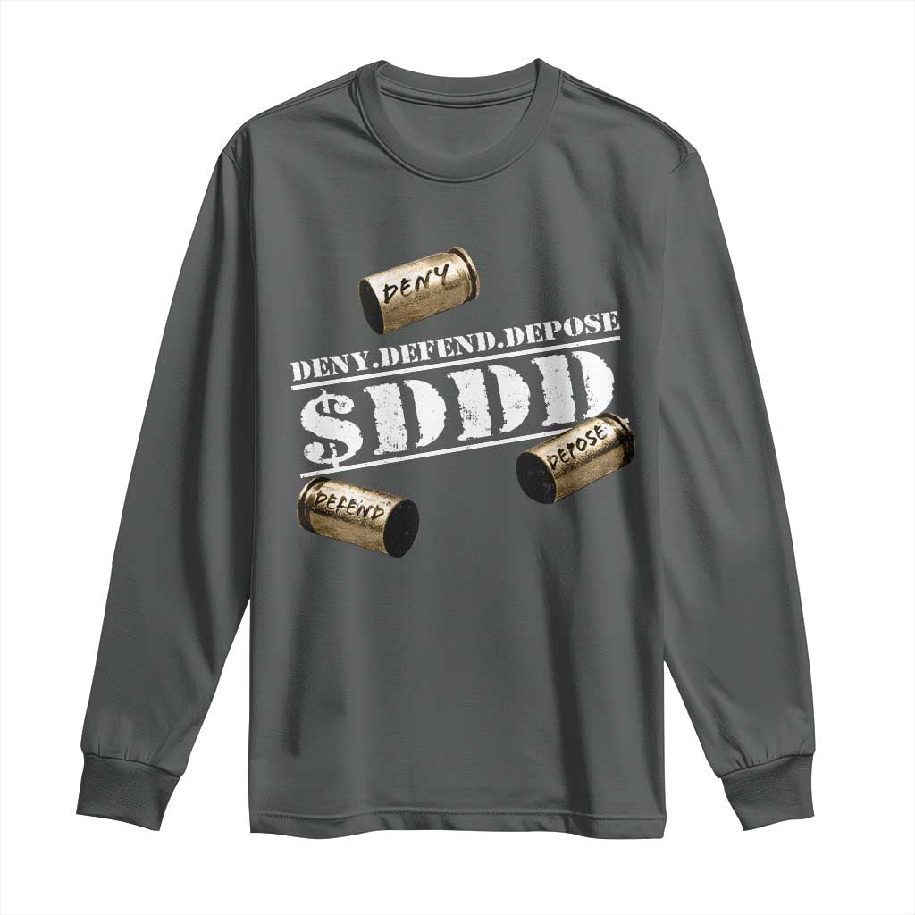 Deny Defend Depose Long Sleeve Shirt $DDD Vintage Bronze Bullet Shells TS11 Dark Heather Print Your Wear