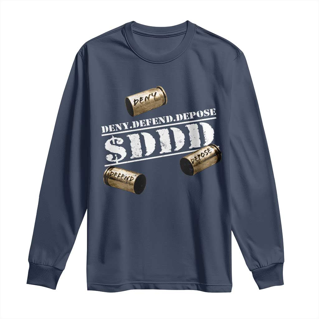 Deny Defend Depose Long Sleeve Shirt $DDD Vintage Bronze Bullet Shells TS11 Navy Print Your Wear
