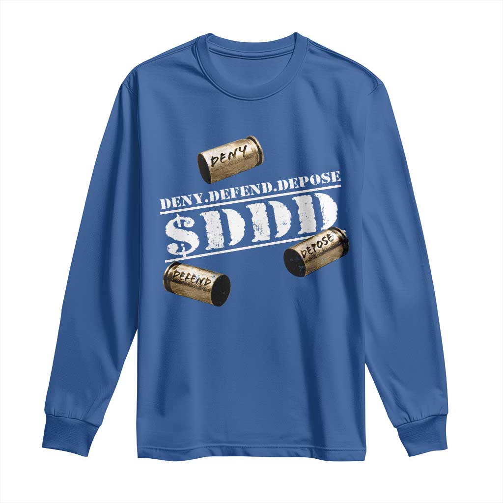 Deny Defend Depose Long Sleeve Shirt $DDD Vintage Bronze Bullet Shells TS11 Royal Blue Print Your Wear