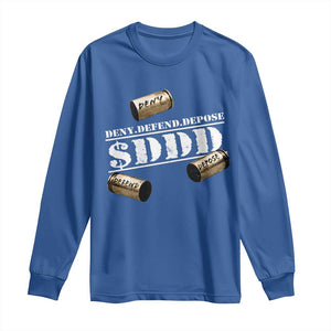 Deny Defend Depose Long Sleeve Shirt $DDD Vintage Bronze Bullet Shells TS11 Royal Blue Print Your Wear