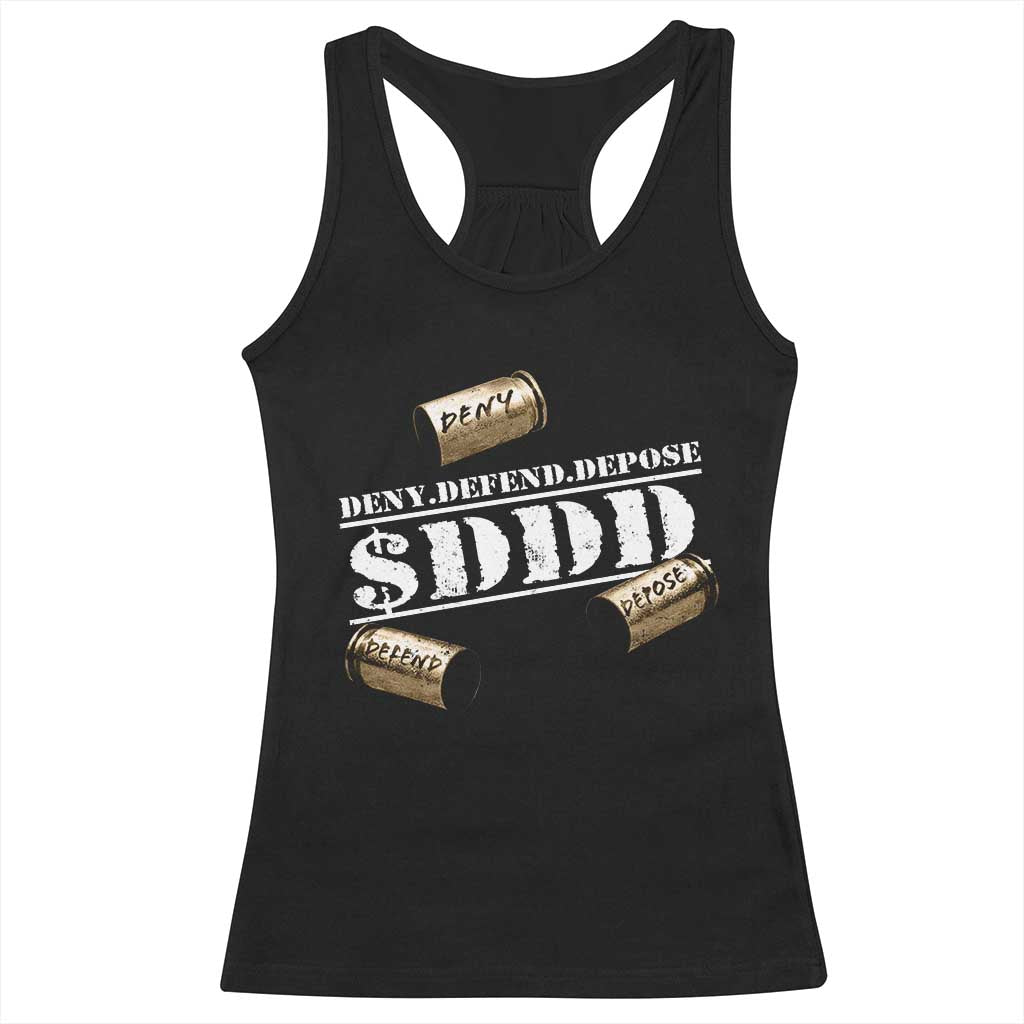 Deny Defend Depose Racerback Tank Top $DDD Vintage Bronze Bullet Shells TS11 Black Print Your Wear