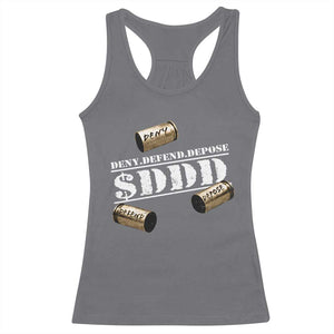 Deny Defend Depose Racerback Tank Top $DDD Vintage Bronze Bullet Shells TS11 Charcoal Print Your Wear