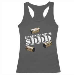 Deny Defend Depose Racerback Tank Top $DDD Vintage Bronze Bullet Shells TS11 Dark Heather Print Your Wear