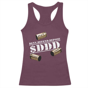 Deny Defend Depose Racerback Tank Top $DDD Vintage Bronze Bullet Shells TS11 Maroon Print Your Wear