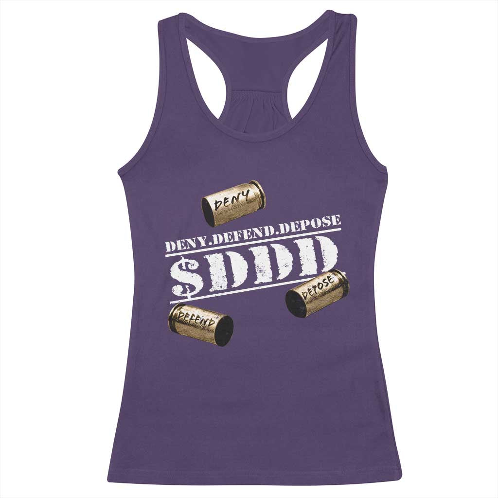 Deny Defend Depose Racerback Tank Top $DDD Vintage Bronze Bullet Shells TS11 Purple Print Your Wear