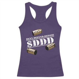 Deny Defend Depose Racerback Tank Top $DDD Vintage Bronze Bullet Shells TS11 Purple Print Your Wear