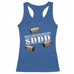 Deny Defend Depose Racerback Tank Top $DDD Vintage Bronze Bullet Shells TS11 Royal Blue Print Your Wear