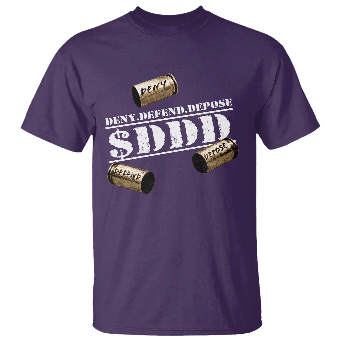 Deny Defend Depose T Shirt $DDD Vintage Bronze Bullet Shells TS11 Purple Print Your Wear