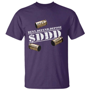 Deny Defend Depose T Shirt $DDD Vintage Bronze Bullet Shells TS11 Purple Print Your Wear
