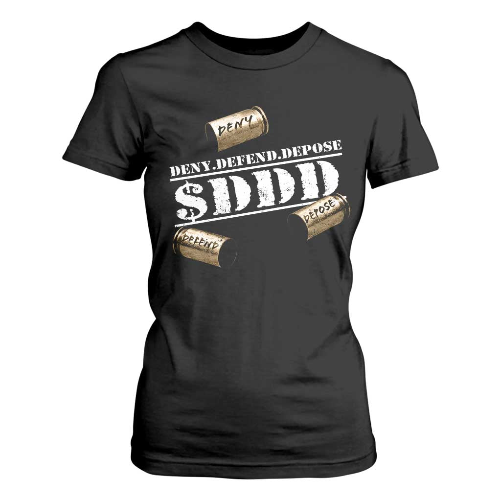 Deny Defend Depose T Shirt For Women $DDD Vintage Bronze Bullet Shells TS11 Black Print Your Wear