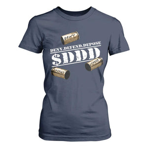 Deny Defend Depose T Shirt For Women $DDD Vintage Bronze Bullet Shells TS11 Navy Print Your Wear