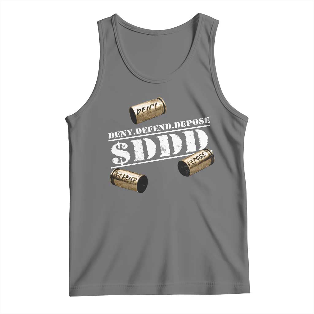 Deny Defend Depose Tank Top $DDD Vintage Bronze Bullet Shells TS11 Black Heather Print Your Wear