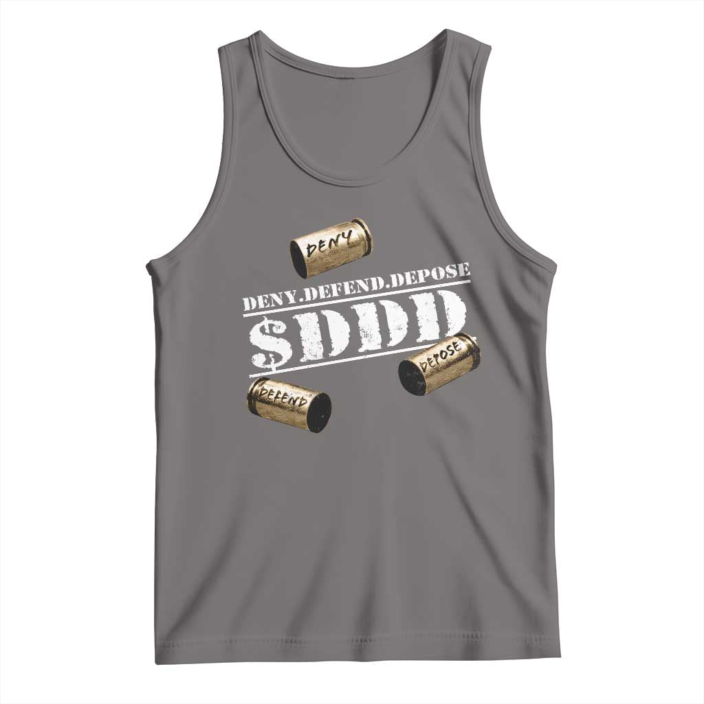 Deny Defend Depose Tank Top $DDD Vintage Bronze Bullet Shells TS11 Deep Heather Print Your Wear