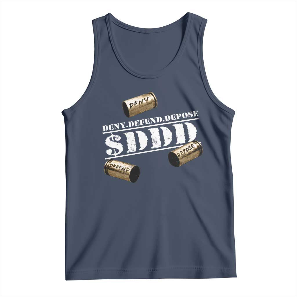 Deny Defend Depose Tank Top $DDD Vintage Bronze Bullet Shells TS11 Navy Print Your Wear