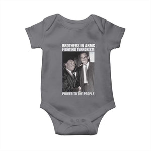 Martin Luther King And Malcolm X Baby Onesie Brothers In Arms Fighting Terrorism Power To The People TS11 Charcoal Print Your Wear