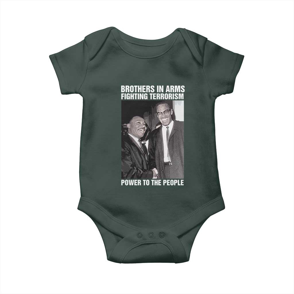 Martin Luther King And Malcolm X Baby Onesie Brothers In Arms Fighting Terrorism Power To The People TS11 Print Your Wear