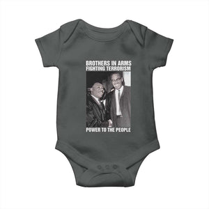 Martin Luther King And Malcolm X Baby Onesie Brothers In Arms Fighting Terrorism Power To The People TS11 Dark Heather Print Your Wear