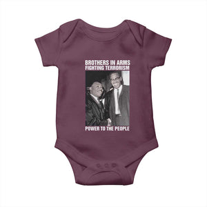 Martin Luther King And Malcolm X Baby Onesie Brothers In Arms Fighting Terrorism Power To The People TS11 Maroon Print Your Wear