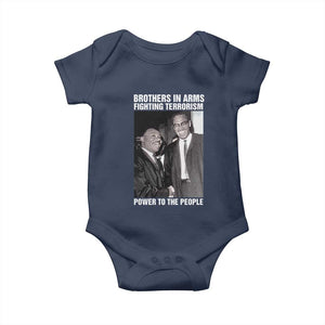 Martin Luther King And Malcolm X Baby Onesie Brothers In Arms Fighting Terrorism Power To The People TS11 Navy Print Your Wear