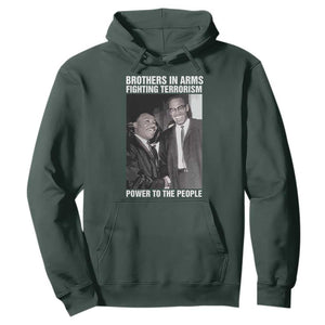 Martin Luther King And Malcolm X Hoodie Brothers In Arms Fighting Terrorism Power To The People TS11 Dark Forest Green Print Your Wear