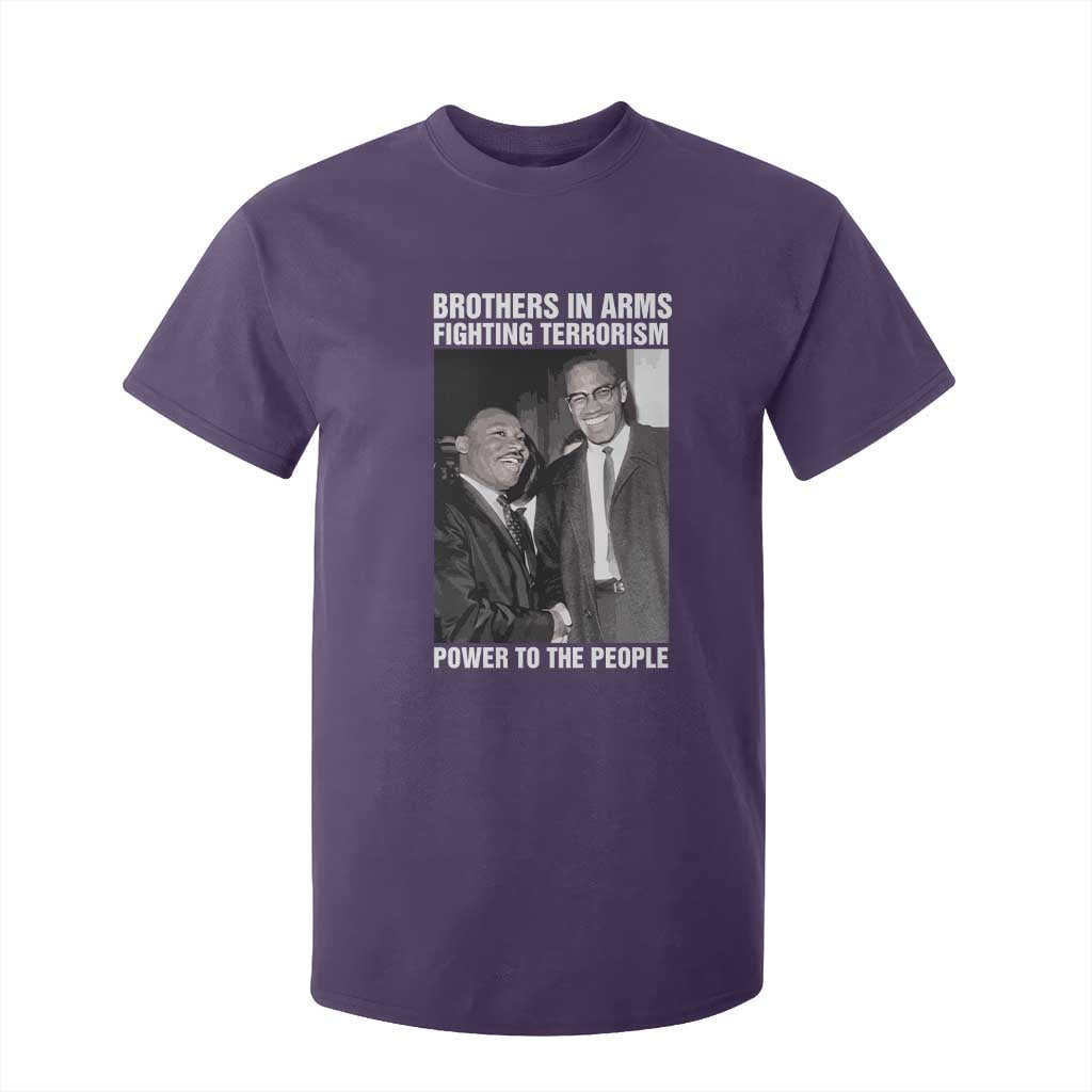 Martin Luther King And Malcolm X T Shirt For Kid Brothers In Arms Fighting Terrorism Power To The People TS11 Purple Print Your Wear