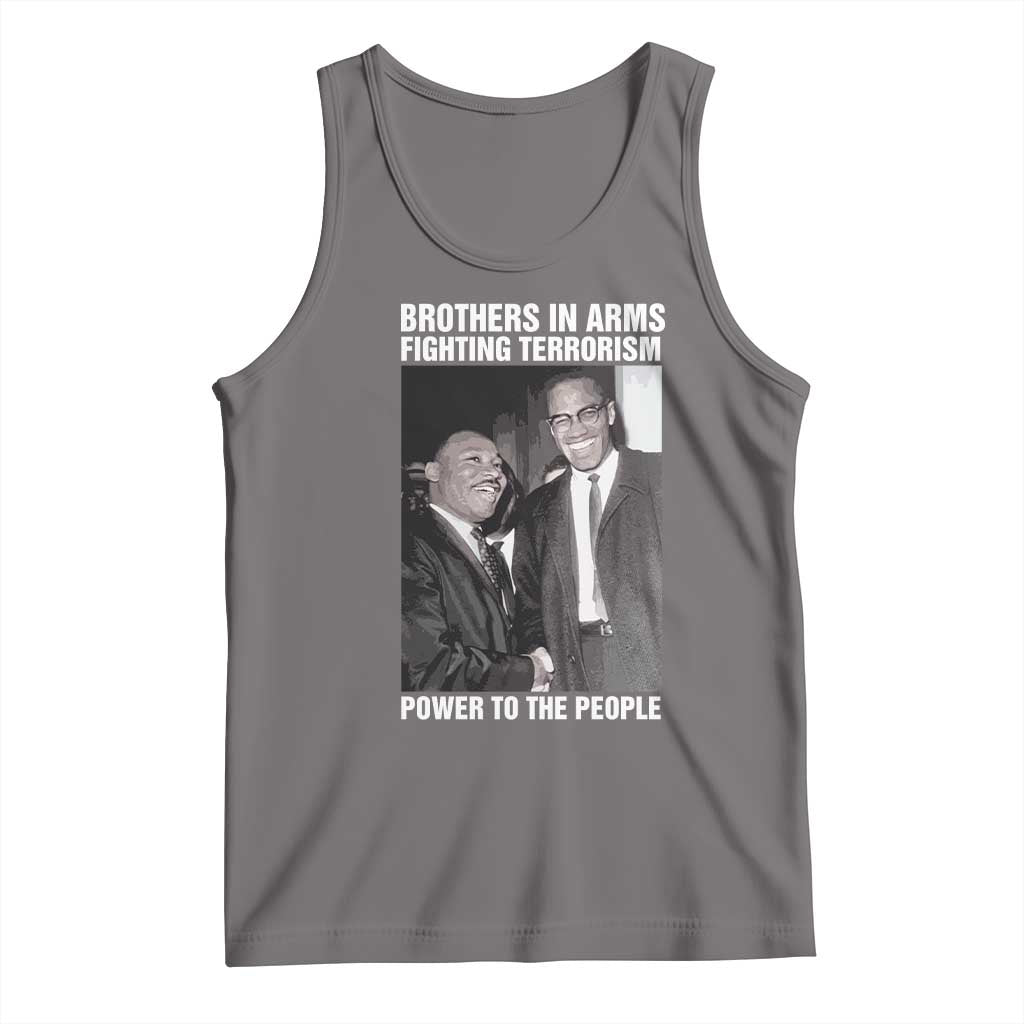 Martin Luther King And Malcolm X Tank Top Brothers In Arms Fighting Terrorism Power To The People TS11 Deep Heather Print Your Wear