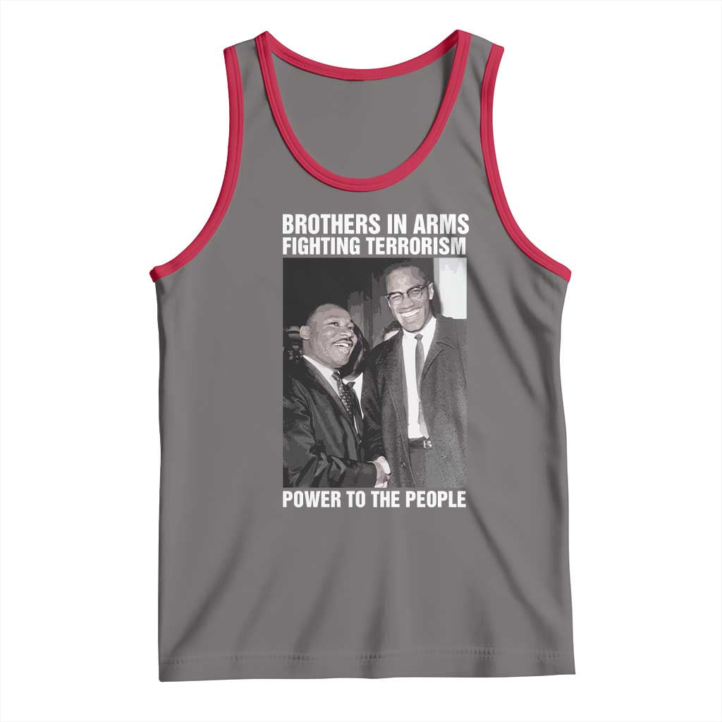 Martin Luther King And Malcolm X Tank Top Brothers In Arms Fighting Terrorism Power To The People TS11 Deep Heather Red Print Your Wear