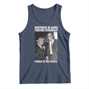 Martin Luther King And Malcolm X Tank Top Brothers In Arms Fighting Terrorism Power To The People TS11 Navy Print Your Wear