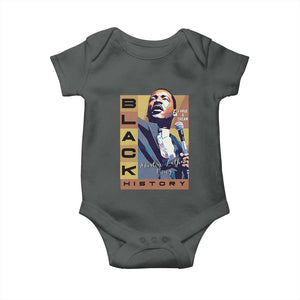 I Have A Dream Martin Luther King MLK Quote Baby Onesie Black History Month TS11 Dark Heather Print Your Wear
