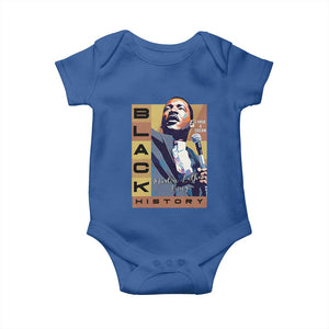 I Have A Dream Martin Luther King MLK Quote Baby Onesie Black History Month TS11 Royal Blue Print Your Wear