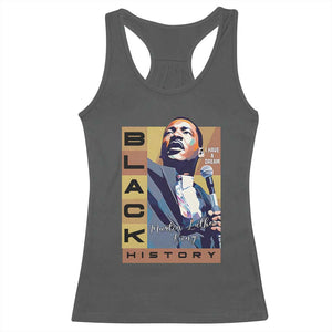 I Have A Dream Martin Luther King MLK Quote Racerback Tank Top Black History Month TS11 Dark Heather Print Your Wear