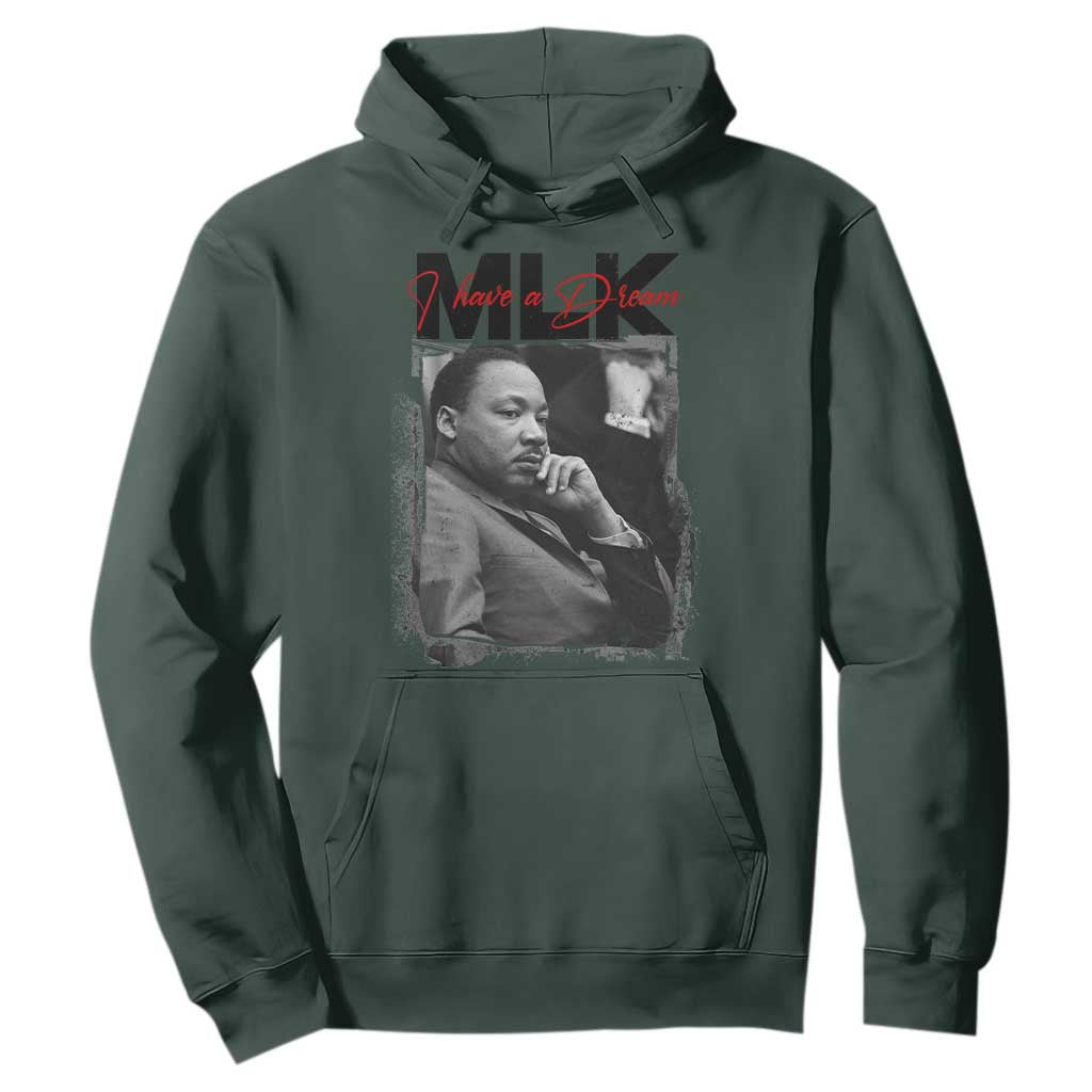 MLK I Have A Dream Hoodie Dr Martin Luther King Jr Black History Month TS11 Dark Forest Green Print Your Wear