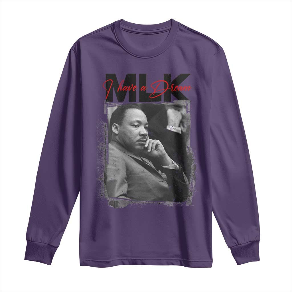 MLK I Have A Dream Long Sleeve Shirt Dr Martin Luther King Jr Black History Month TS11 Purple Print Your Wear