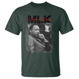 MLK I Have A Dream T Shirt Dr Martin Luther King Jr Black History Month TS11 Dark Forest Green Print Your Wear