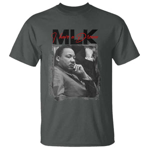 MLK I Have A Dream T Shirt Dr Martin Luther King Jr Black History Month TS11 Dark Heather Print Your Wear