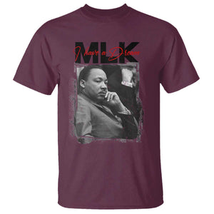 MLK I Have A Dream T Shirt Dr Martin Luther King Jr Black History Month TS11 Maroon Print Your Wear